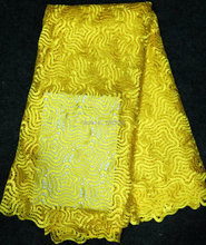 Guaranteed Quality African Lace Fabric French Swiss Voile Mesh Women Cord Guipure Material Yellow For Clothing Dress 5 Yards 2024 - buy cheap