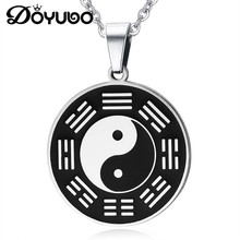 DOYUBO Chinese Style 316L Stainless Steel Tai Chi Charms Chains For Men & Women Vintage Round Pendant Neclaces Jewelry DC009 2024 - buy cheap