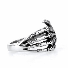 Men's PUNK gothic demon finger bone silver color stainless steel paw claw cool ring 2024 - buy cheap