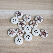 SHINE Wooden Sewing Buttons Scrapbooking Round White Two Holes Bear 12.5mm Dia. 50PCs Costura Botones Decorate bottoni botoes 2024 - buy cheap