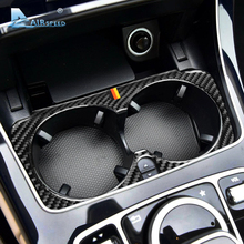 Airspeed for Mercedes Benz W205 C Class C180 C200 C300 GLC Accessories Carbon Fiber Car Interior Cup Holder Frame Trim Stickers 2024 - buy cheap