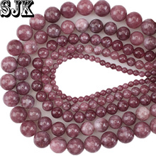 Natural Gem Stone Beads Lepidolite Stone Round Loose Beads 4 6 8 10 12mm For Bracelet Jewelry Making Free Shipping 2024 - buy cheap