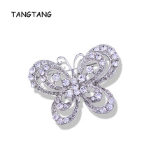 Fashion Large Pins Elegant Hot Sale Graceful Shining Rhinestone Butterfly Crystal Wedding Brooch Jewelry, Item No.: BH7234 2024 - купить недорого