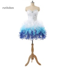 ruthshen Short White Homecoming Party Dress With Sweetheart Sequin Beaded Ruffles Cheap Mini 8th Grade Graduation Dresses 2024 - buy cheap