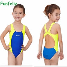 Funfeliz Girls Sport Swimsuit Kids bathing suit infantil One Piece swimwear for girls bathers Children lovely Swimming Suit 3-10 2024 - buy cheap