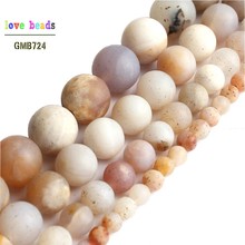 Natural Matte White Flower Agata Onyx Round Loose Beads for Jewelry Making Bracelet 15 inches 4/6/8/10mm Diy Jewelry 2024 - buy cheap