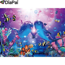 DIAPAI 5D DIY Diamond Painting 100% Full Square/Round Drill "Dolphin fish" Diamond Embroidery Cross Stitch 3D Decor A22481 2024 - buy cheap