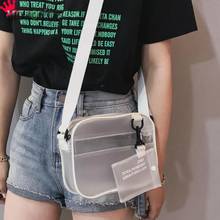 2019 New Women PVC Jelly Transparent Crossbody Bag Fashion Mini Black White Shoulder Bag Casual Girl Zipper Messenger Handbag 2024 - buy cheap