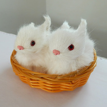 a pair of small cute simulation rabbit toys polyethylene&furs rabbit in basket gift about 12x5x11cm 1987 2024 - buy cheap