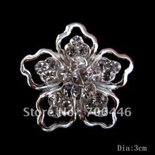 1.25 Inch Silver Color Clear Rhinestone Crystal Small Flower Brooch Pin Wedding Invitation Pins 2024 - купить недорого