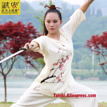 Wudang Hand-painted Linen Female  Handmade  Linen Tai Chi Uniform Wushu  Kung Fu  Martial Arts Training Suit  Jacket+pants 2024 - buy cheap