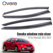 Overe-conjunto de viseira de chuva para carro mazda 6, 2011, 2012, 2013, viseira abs, estilo, guarda, acessórios 2024 - compre barato