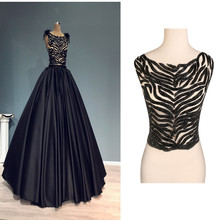 1 Piece  Black Beaded dress Applique trim Patches with Gauze for DIY Wedding Dress and Evening Dress Upper Body Dress Decoration 2024 - buy cheap