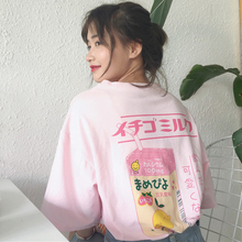 T-shirt Femme 2020 Summer Fashion Woman Short Sleeve Tshirt Korean Ulzzang Harajuku Cartoon Printed O-neck T-shirts Women Tops 2024 - buy cheap
