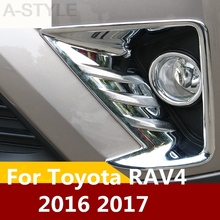 Для Toyota RAV4 RAV 4 2016 2017 хром ABS передняя противотуманная фара рамка декоративная крышка Накладка задняя противотуманная фара автомобильные аксессуары 2024 - купить недорого