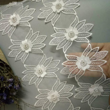 1Y/92cm/pack White Pearl Flower Lace Trim Knitting Wedding Embroidered Diy Handmade Patchwork Ribbon Sewing Supplies Crafts 2024 - buy cheap