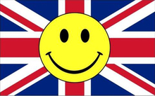Флаг с улыбающимся лицом Union Jack, флаг Англии Великобритании, полиэстеровый баннер 3 фута x 5 футов, Летающий флаг размером 150*90 см, уличный флаг на заказ 2024 - купить недорого