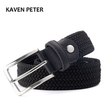 Cinturón elástico negro tejido para hombre, correa de Cintura elástica ancha de 1-3/8 "o 35mm, gran oferta, envío gratuito 2024 - compra barato