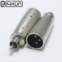 EClyxun 1 Pcs De Metal 3 Pin XLR Macho para RCA Macho Adaptador De Conector de Áudio Conector Aplicado para Amplificador de Microfone 2024 - compre barato