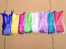 Free shipping 500pcs/lot Dyed mix color Loose Rooster Tail Feathers 14-16inch/35-40cm Chicken tail feather For Dress/Hats Trims 2024 - buy cheap