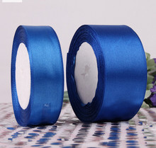 50Yards  2 size Blue color  Satin Ribbon Bow Wedding Party Craft Decoration 2024 - buy cheap
