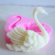 Molde de silicona 3D con forma de cisne para decoración de pasteles de boda, Fondant, vela, jabón de Chocolate, hornear, 1 unidad 2024 - compra barato
