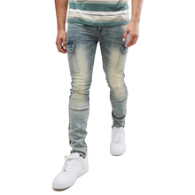 Мужские джинсы-карго, облегающие джинсы стрейч в стиле хип-хоп, Y0771, 2019 2024 - купить недорого