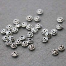 Espaciadores de aleación de 10 Uds Accesorios para joyería de niña cuentas separadoras diseño de placa de plata para collar de pulsera DIY 6mm 2024 - compra barato