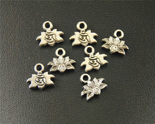 50pcs  Silver Color OM lotus flower Charm Pendant DIY Necklace Bracelet Bangle Findings 11mm A1584 2024 - buy cheap