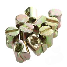 DSHA New Hot 10pcs M6 Barrel Bolts Cross Dowel Slotted Furniture Nut for Beds Crib Chairs 2024 - buy cheap