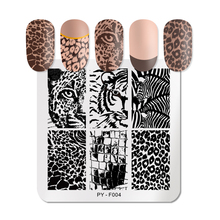 PICT YOU Square Leopard Nail Stamping Plates Animal Patterns Nail Art Design Stainless Steel Stamp Plate Stencil Tools 2024 - buy cheap