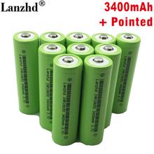 10PCS Pointed 18650 Battery li ion 3.7v 3400mah Lithium Rechargeable Battery INR18650 with Pointed For flashlight batteries 2024 - buy cheap