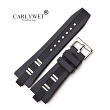 CARLYWET-correas de reloj de goma, 26x9mm, de silicona de alta calidad, resistente al agua, correa de repuesto para reloj, hebilla de cinturón 2024 - compra barato