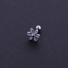 Brincos bonitos da flor branca do parafuso prisioneiro da orelha moda mulher menina ear piercing jóias 1 par 2024 - compre barato