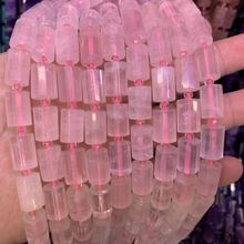 column faced rose quartz beads natural gemstone beads DIY loose beads for jewelry making strand 15" wholesale ! 2024 - buy cheap