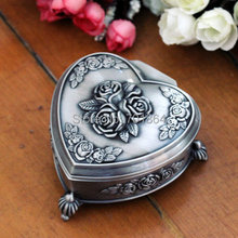 Free Shipping - New Arrival! Fashion Zinc-alloy Metal Jewelry Case trinket box Vintage Carved Heart Design Tin-alloy Box 2024 - buy cheap