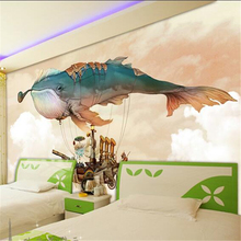 Beibehand-papel de parede personalizado, 3d, balão de ar quente, fácil, decoração, sala de estar, sofá, fundo, mural 2024 - compre barato