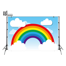 Fondo fotográfico para fiesta de cumpleaños de niños, telón de fondo colorido de arco iris, nubes, cielo, vinilo, accesorios de estudio, XT-6683 2024 - compra barato