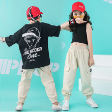 Fantasia infantil de hip hop, para meninos e meninas, roupas de dança de jazz e salão de baile, camisa top performance, roupa de dança para performance 2024 - compre barato