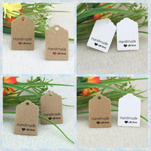 200pcs 3*2cm Kraft Brown Hang Tags DIY Handmade With Love Gift Tags Paper Packing Labels/price tags for Jewelry/wedding/gifts 2024 - buy cheap