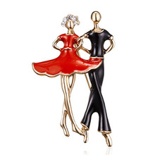 Stylish Elegant Available Enamel Pin Couple Dance Gymnastic Brooches For Women Gym Badge Jewelry Gift New Arrival High Quality 2024 - buy cheap