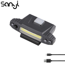 SANYI-Linterna portátil recargable por USB, lámpara de cabeza, 4 modos, LED, COB 2024 - compra barato