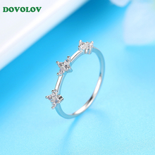 Dovolov anillo de boda de estilo delicado delgado para mujer Mini Zirconia cúbica Color oro blanco joyería de moda accesorios para mujer D3 2024 - compra barato