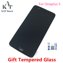 Сменный ЖК-экран для Oneplus 5 A5000 1 + 5 One Plus 5 100% протестированный ЖК-дисплей сенсорный экран с рамкой 5,5 дюйма черный 2024 - купить недорого