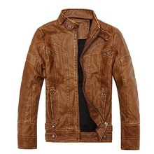 Mens Spring Autumn Jacket Jackets PU Leather Casual Slim Coats Korean Style 2024 - buy cheap