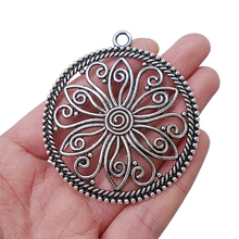 3 x Big Large Round Hollow Flower Charms Pendants Bohemia Boho Tribal for Necklace Jewelry Making Findings 60mm 2024 - buy cheap