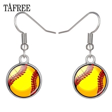 TAFREE Simple Drop Earrings Love Sport Baseball Art Photo Earrings Handmade Glass Cabochon Charms Earrings Jewelry SP759 2024 - buy cheap