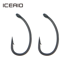 ICERIO 100PCS Matt Black Coated Needle Sharp Curve Carp Fishing Gnippen Hooks Pop up Carp Hook 2024 - buy cheap