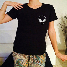 CZCCWD-camiseta negra de Alien para mujer, camiseta Harajuku Kawaii para mujer, ropa de calle, camiseta Tumblr para mujer 2019 2024 - compra barato