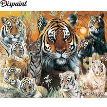 Pintura descartável completa quadrada/broca redonda 5d faça você mesmo pintura "animal tigre cenário" 3d bordado ponto cruz decoração do lar presente a18488 2024 - compre barato